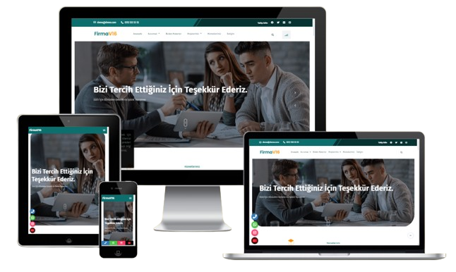 Kurumsal Firma V16 (YENİ DİL SİSTEMLİ - HER SEKTÖRE UYUMLU) ait görsel