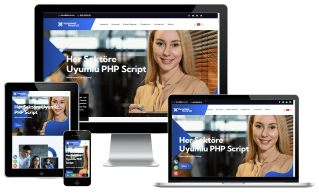 Kurumsal Firma V21 (YENİ DİL SİSTEMLİ - HER SEKTÖRE UYUMLU) ait görsel