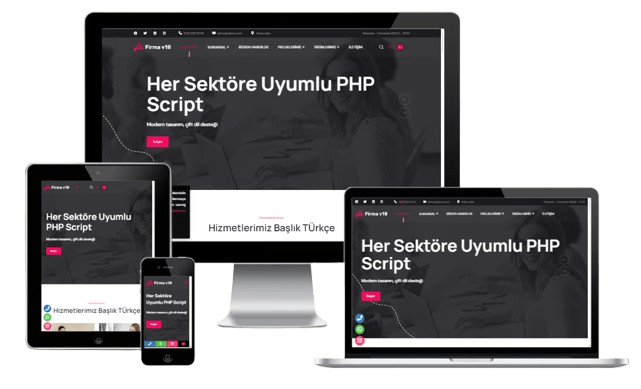 Kurumsal Firma V18 (YENİ DİL SİSTEMLİ - HER SEKTÖRE UYUMLU) ait görsel